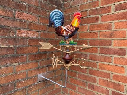 Cockerel weather vane -wall mount